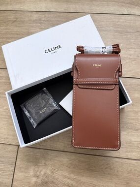 Celine Sunglass Case Brown Leather Box